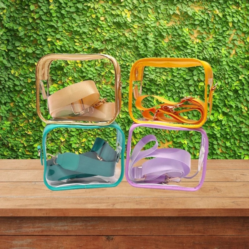 Clear Stadium Crossbody Bag in Gold